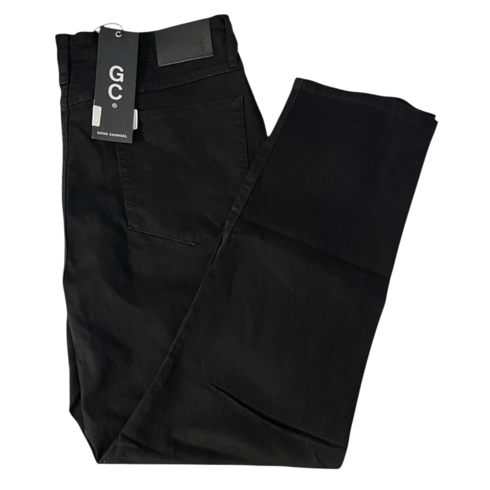 Good Counsel Malone Straight Leg Stretch Jeans Black Mens 38x32 MSRP $115